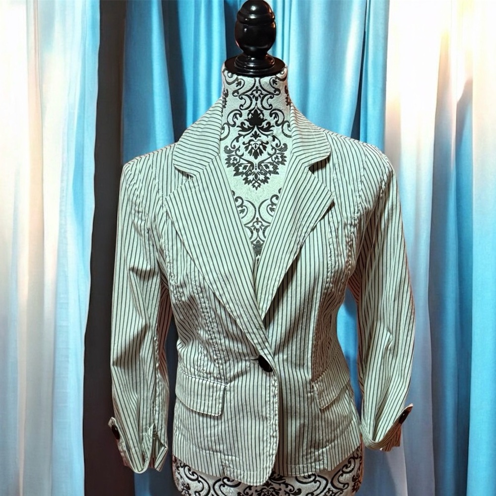 Talbots Petite Striped Blazer Size 12 - Picture 1 of 3